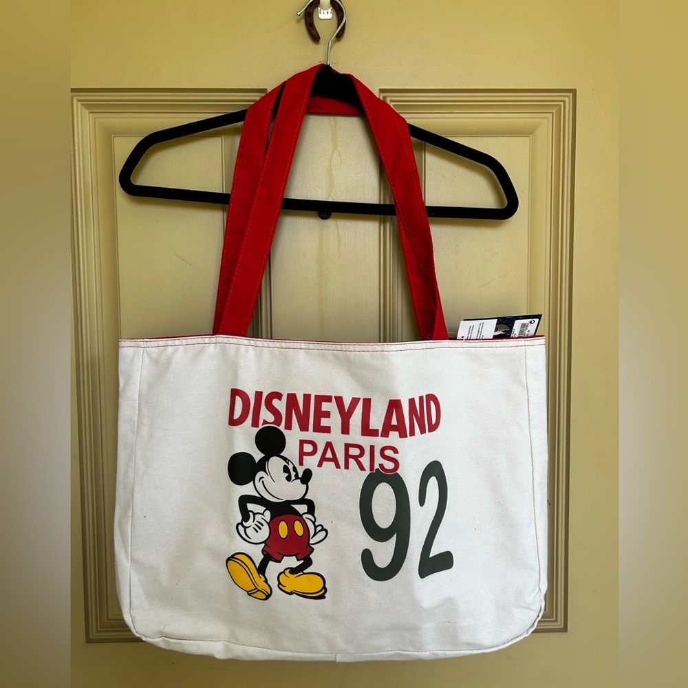 Disneyland Paris Mickey 92 Canvas Tote - White & Red